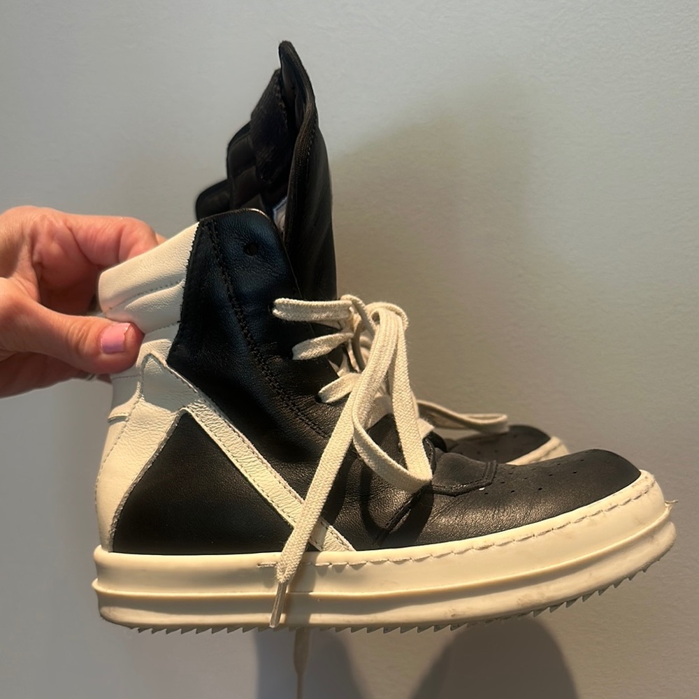 Rick Owen’s Black Milk BabyGeo Basket geobasket Kids High Sneakers eu 28 us11